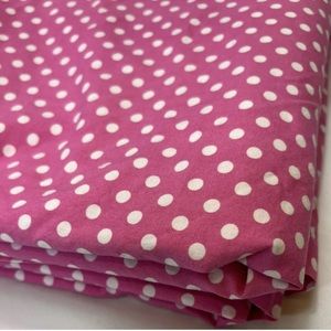 Pottery Barn Kids Full Size Organic Cotton Pink Polka Dot Flat Sheet